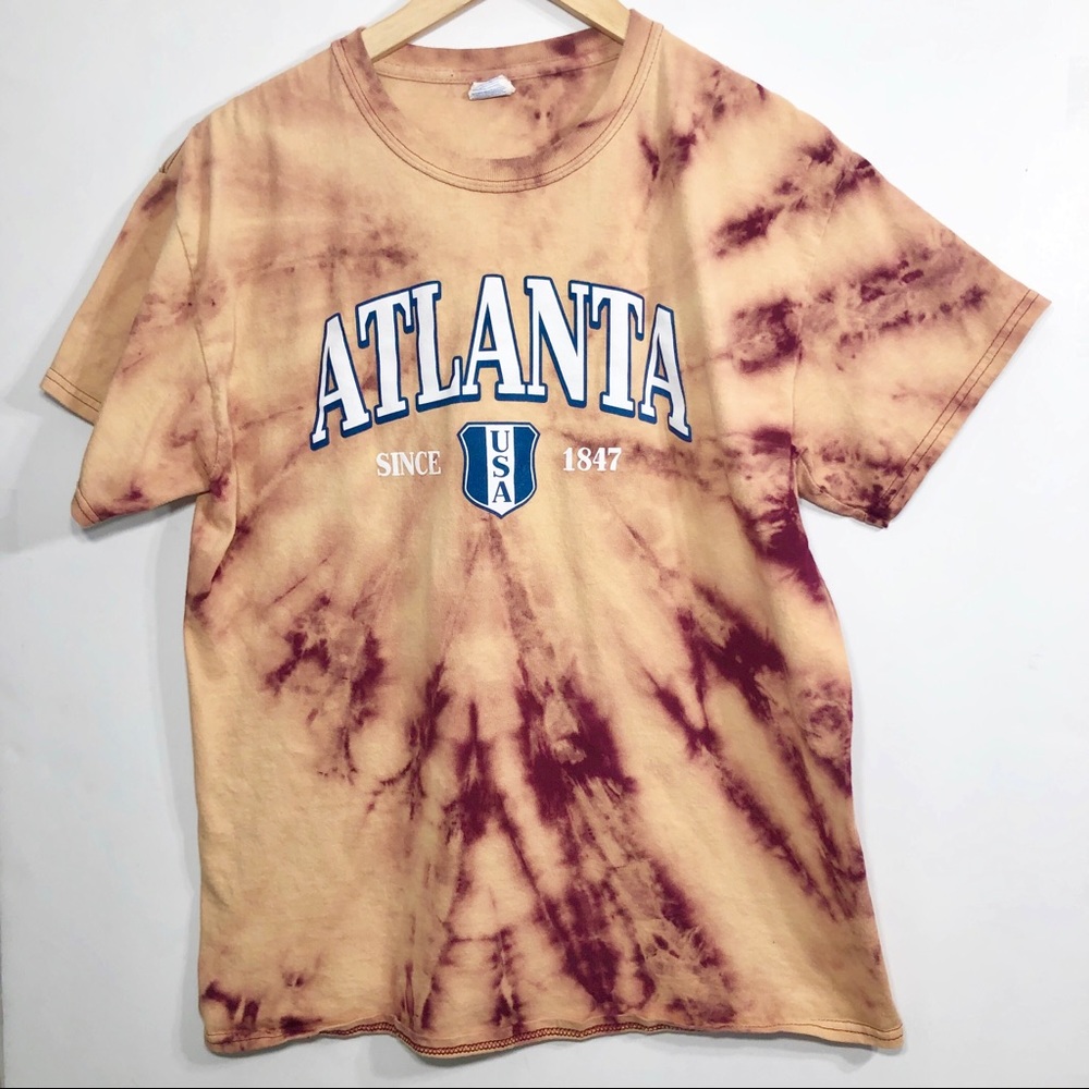 Atlanta Bleach Tie Dye T-Shirt LARGE